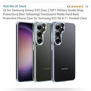 LK brand Samsung Galaxy S23 5G 6.1" phone case frosted.